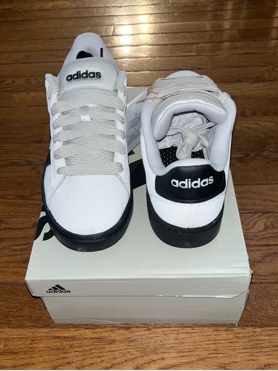 Adidas Grand Court Alpha Leather Sneakers Light Gray & Black Men’s Size 7.5 main image 6